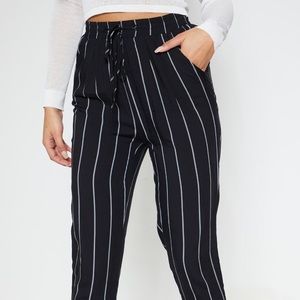 PLT Diya Black Pinstripe Casual Pants 2
